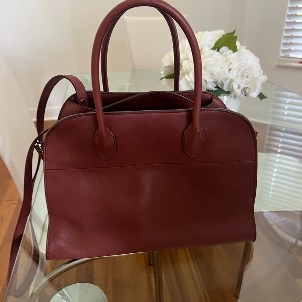 The Row Maroon Leather Satchel Size 12 - Picture 3 of 6